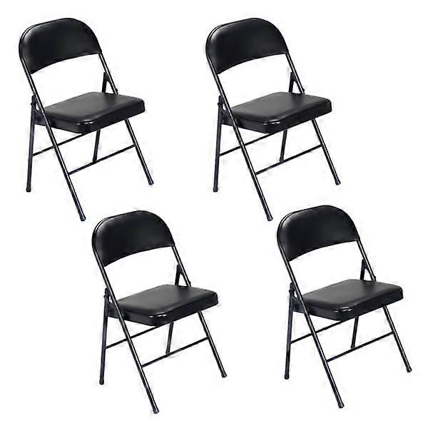 4 Pack Padded Folding Chairs with Durable Steel Frame and Cushioned Seat for Events and Parties