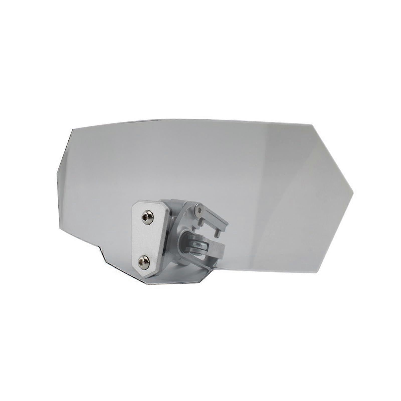 Motorcycle Windshield Adjustable Clip On Clear Screen Extension with Wind Deflection Design Grey