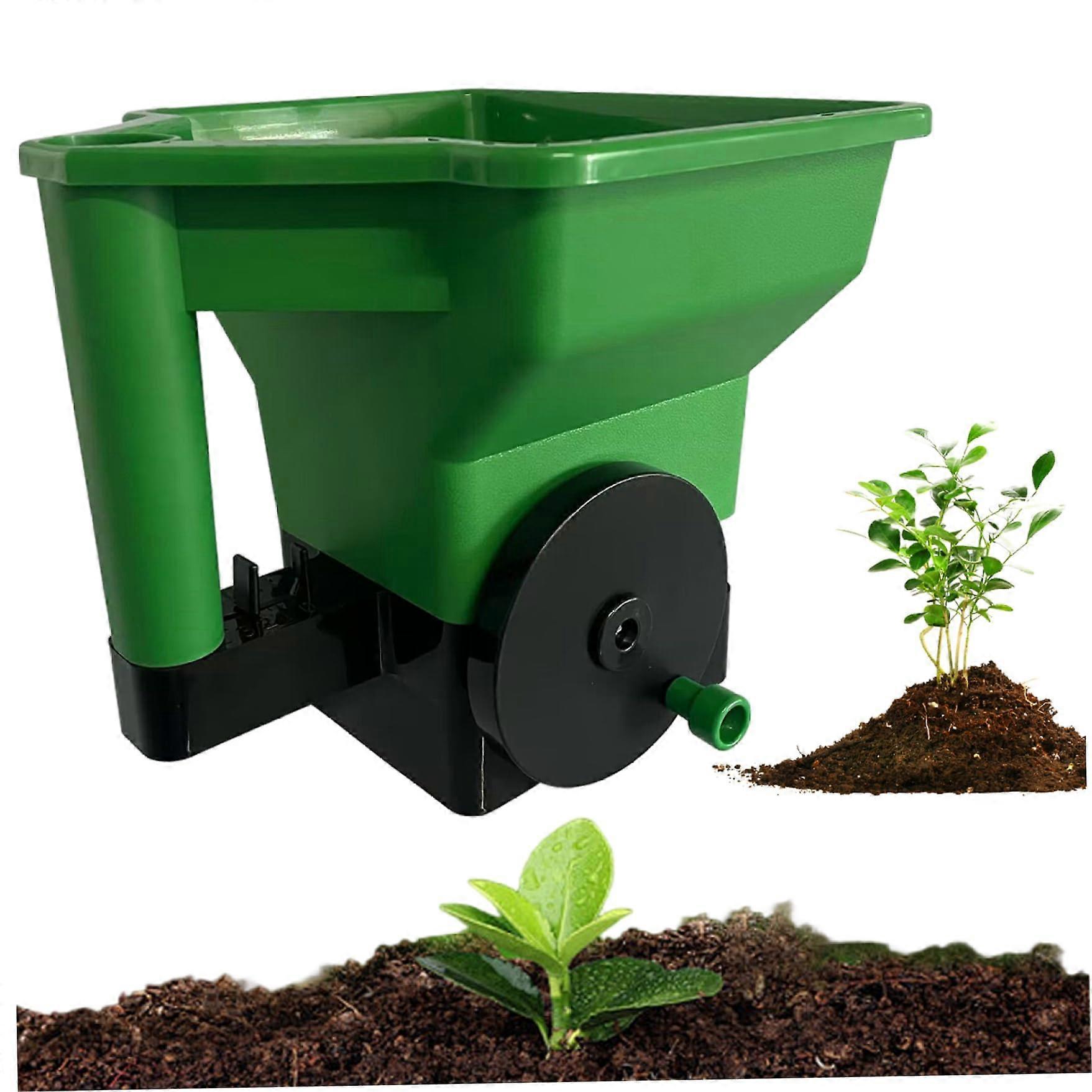 Adjustable Handheld Grass Seed and Fertilizer Spreader for Uniform Lawn and Garden Coverage