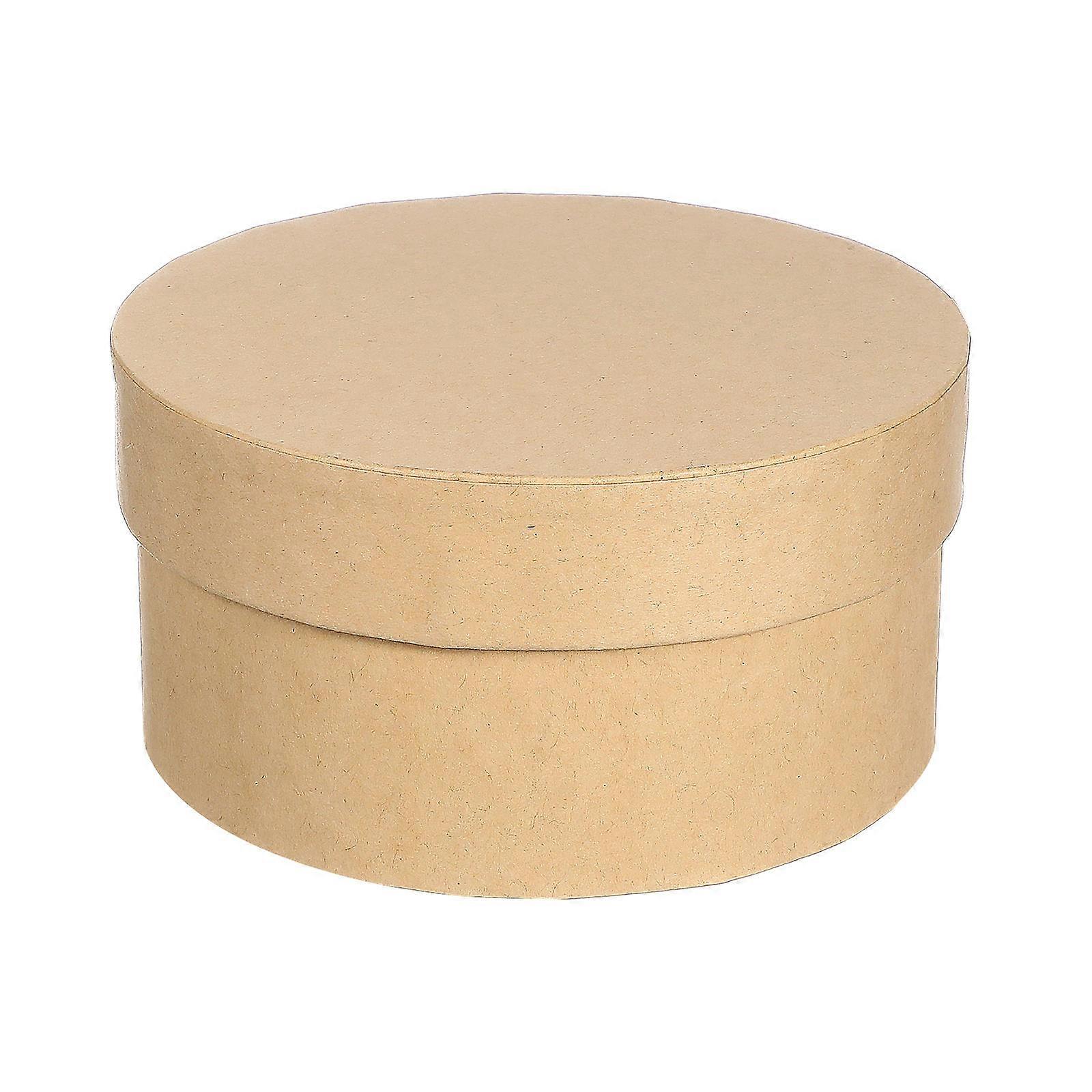 Round Packing Box For Cakes Light Brown 12.50X12.50X6.00CM Multi-functional 1Set