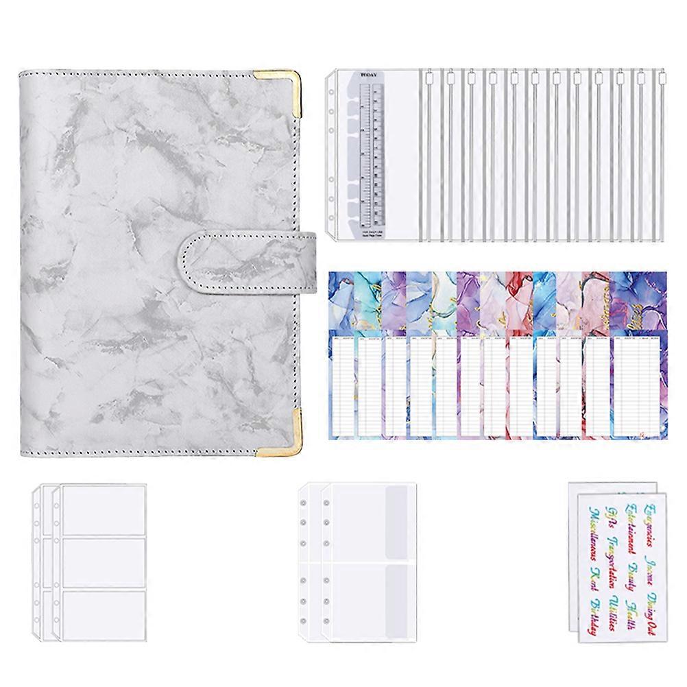 Light Grey Budget Binder for Financial Goals 1Set Removable Notepad