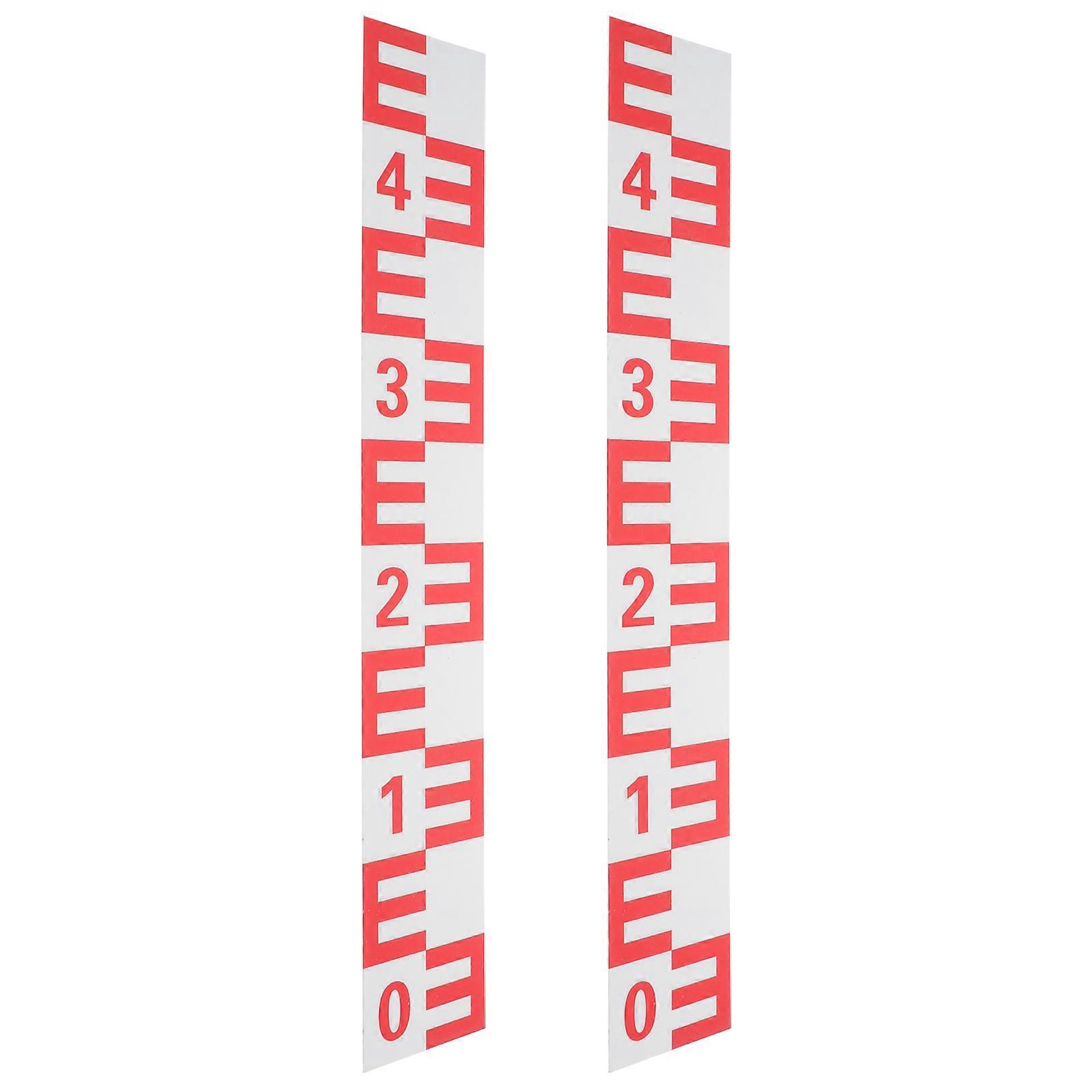 Water Tank Level Indicator Water Level Sticker Red Rectangular Shape For Outdoor Water Bodies 2Pack
