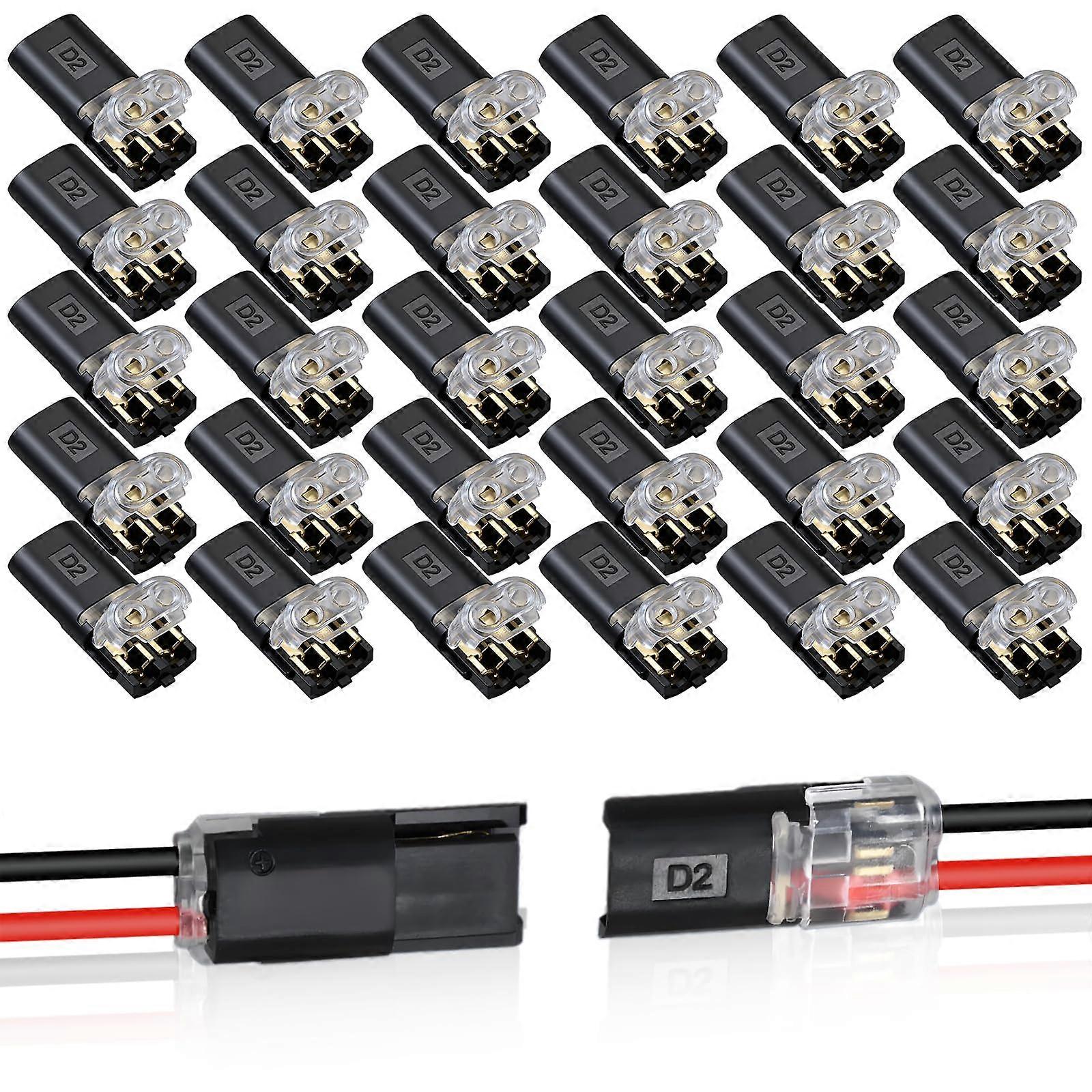 30PCS LED Strip Connectors 2 Pin Tool Quick Connect with Secure Locking Buckle for Low Voltage