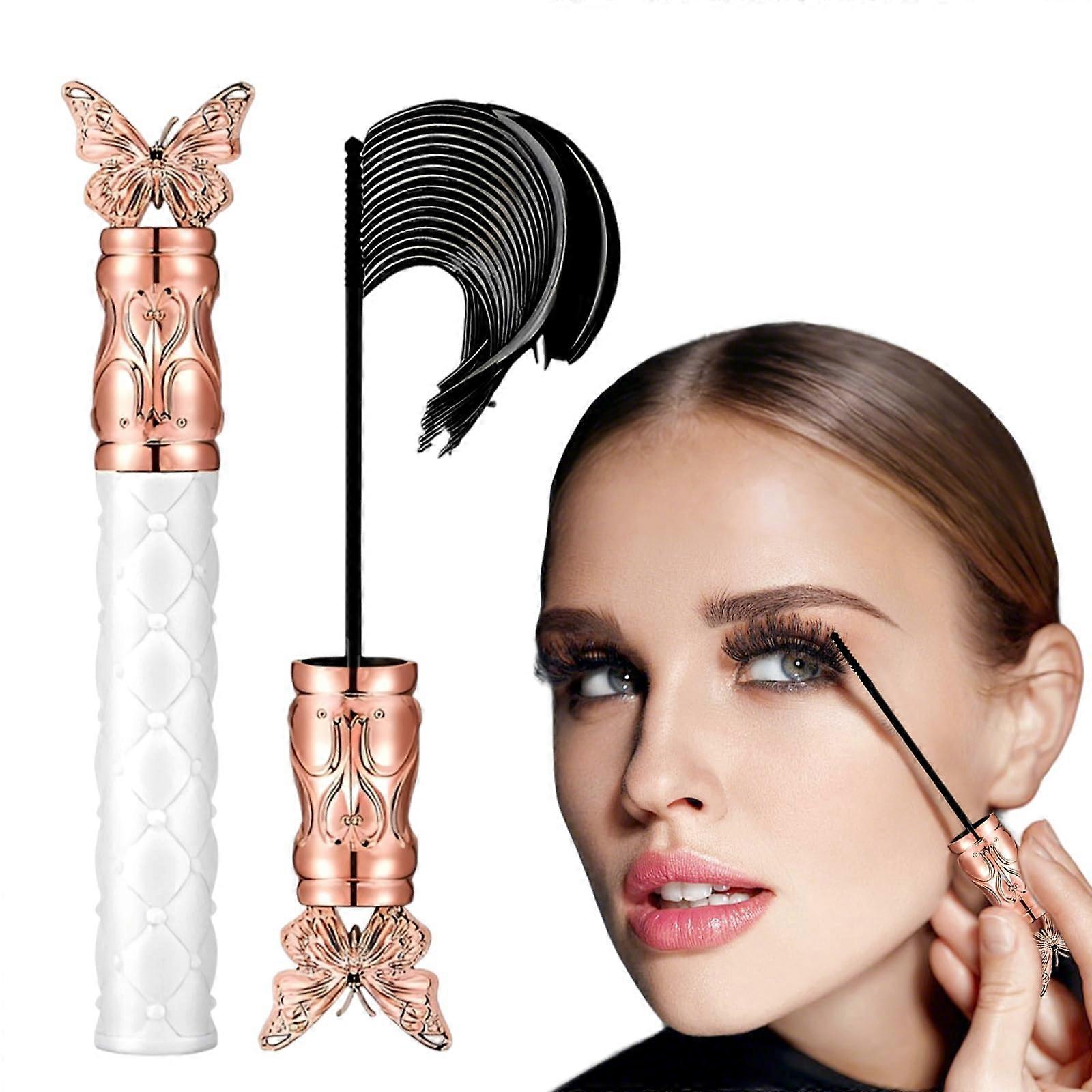 Waterproof Volumizing Mascara for Long Lashes, LongLasting Curl and Length, Fine Precision Brush