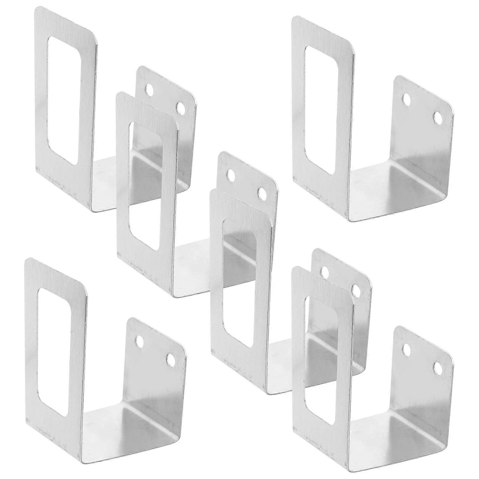 Wall Mount Pan Lid Holder Kitchen Use Stainless Steel Rectangular Moisture Resistant 3 Pairs