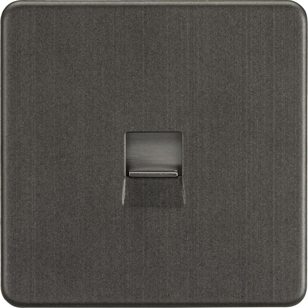 Screwless Telephone Master Socket - Smoked Bronze IP20