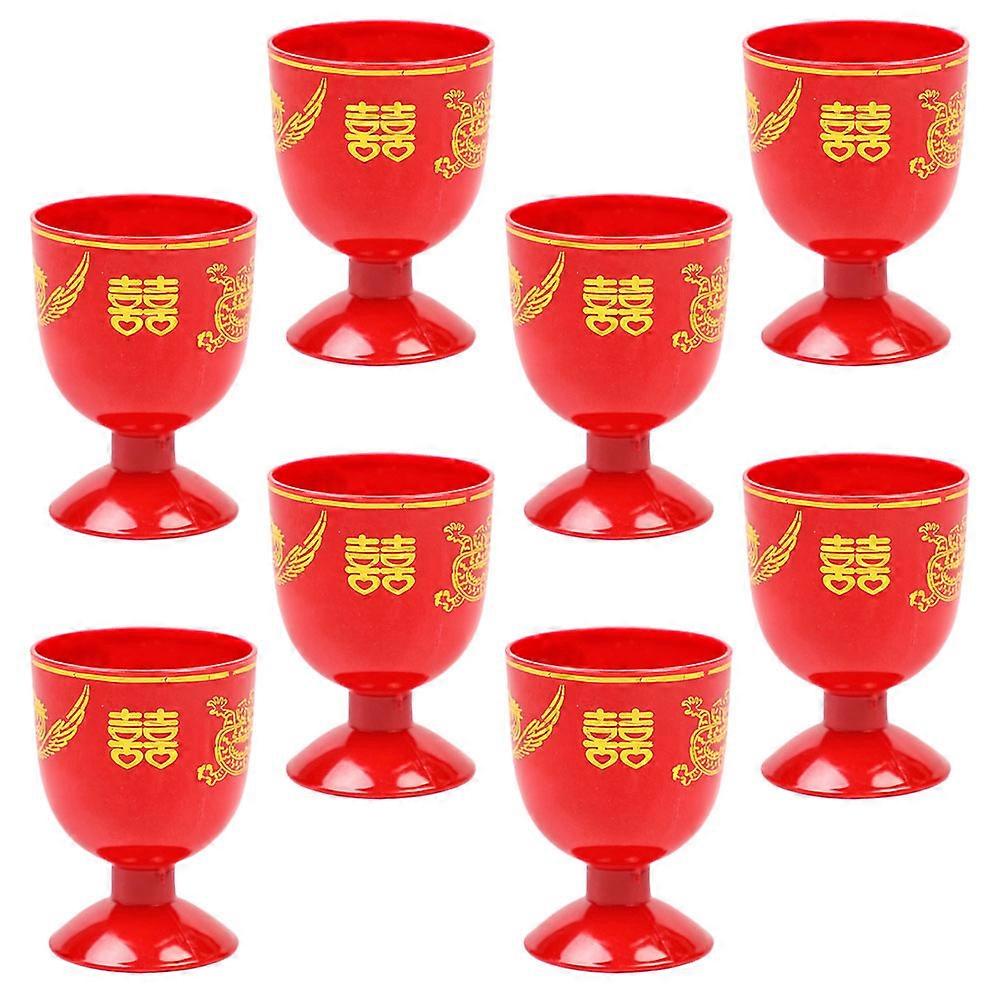 Chinese Drinking Glasses Wedding Goblets Vintage Modelling Dinner Party 8Pcs