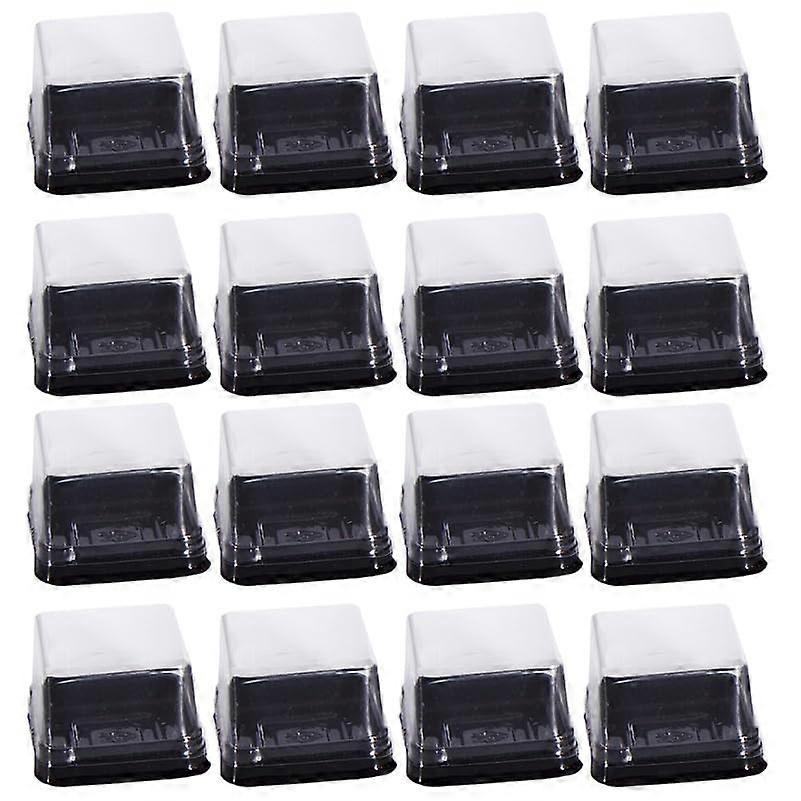 100Pcs 3 Inch Square Cupcake Containers with Clear Lids, Plastic Mini Cake Boxes for Weddings