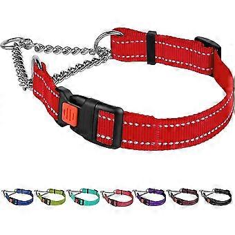 Reflektierendes Martingale-Halsband für Hunde mit seitlichem Schnallenverschluss, verstellbar, für Hundetraining (Größe S, Halsumfang 30-38 cm, Orange), 25-26 Stück