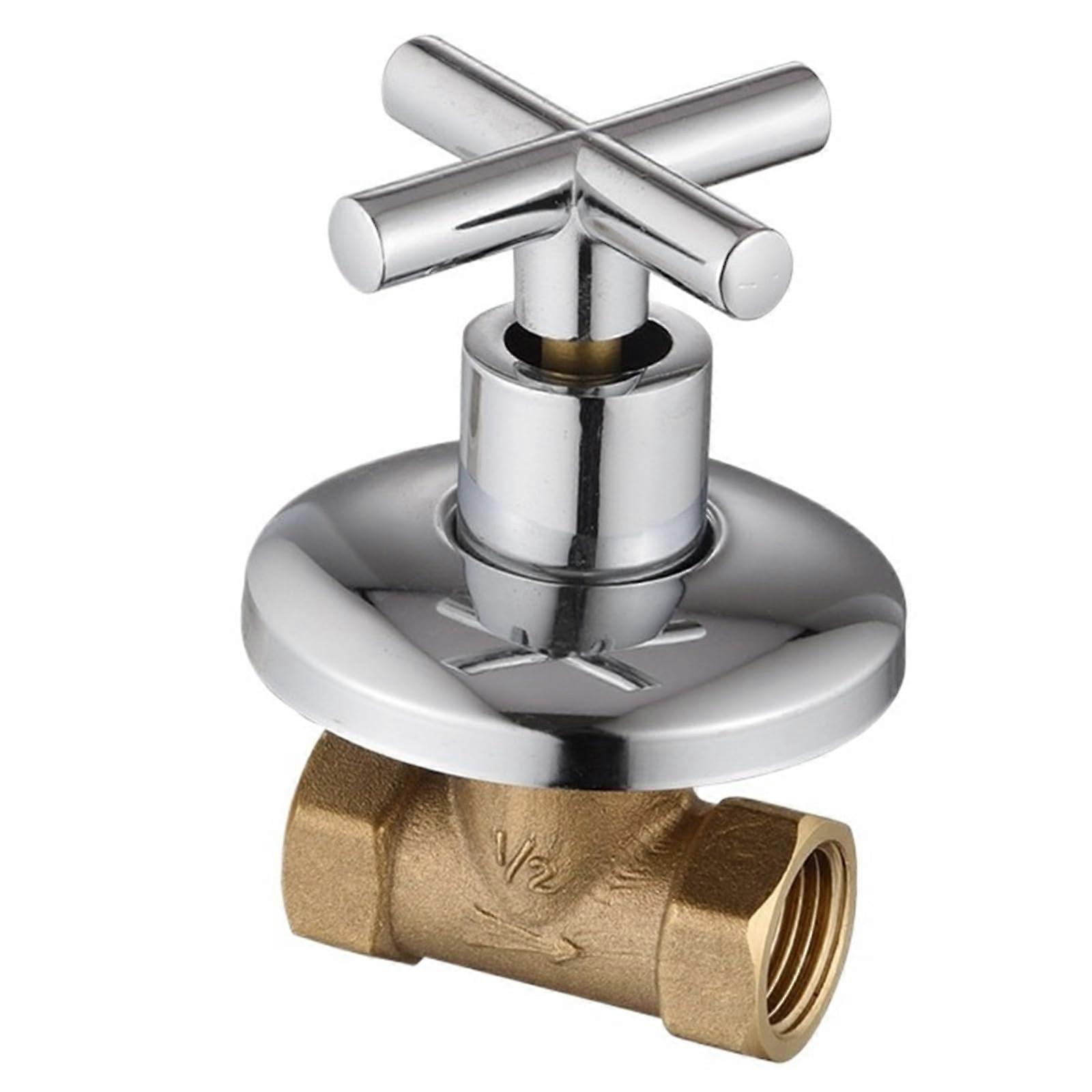 Copper Bathroom Faucet 1/2 Inch LeakProof Cross Handle Concealed Angle Shower Tap