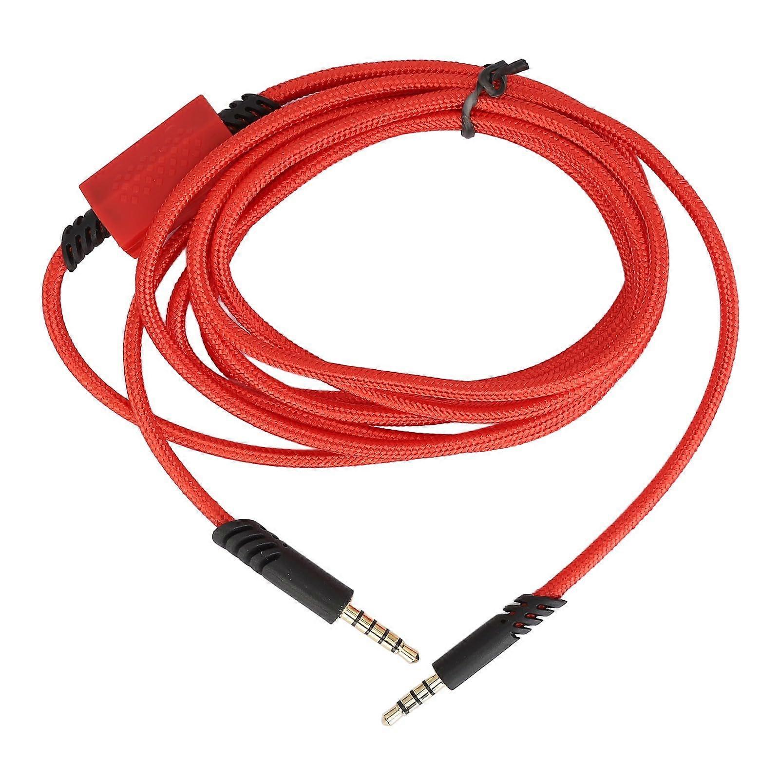 Gaming Headset Replacement Cable with Mic, 6.6ft Durable Braided Nylon for PC Laptop MP3 (Red)