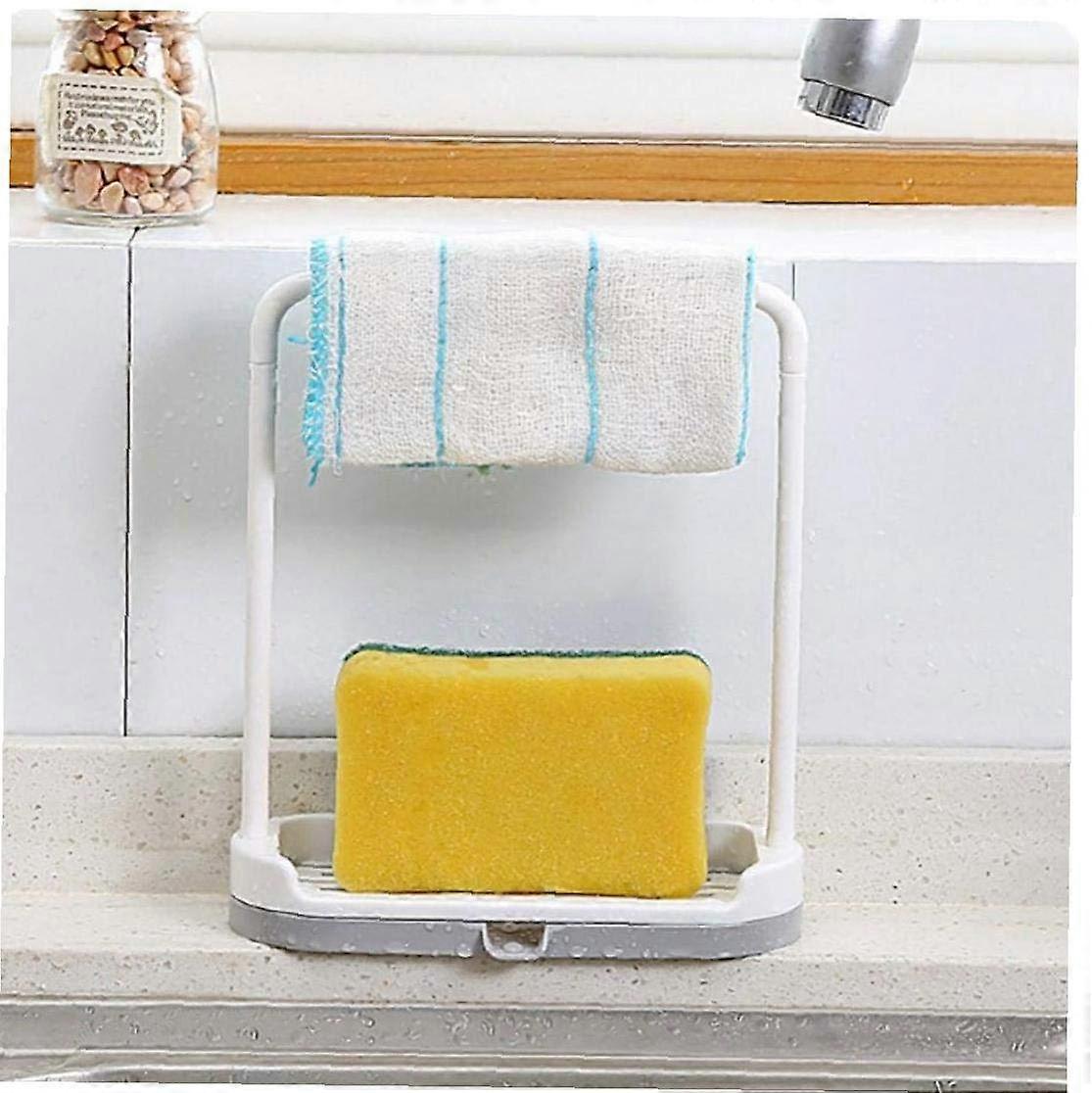 Wall Mounted Kitchen Towel Holder Dish Cloth Rack MultiPurpose Storage for Bathroom and Sink