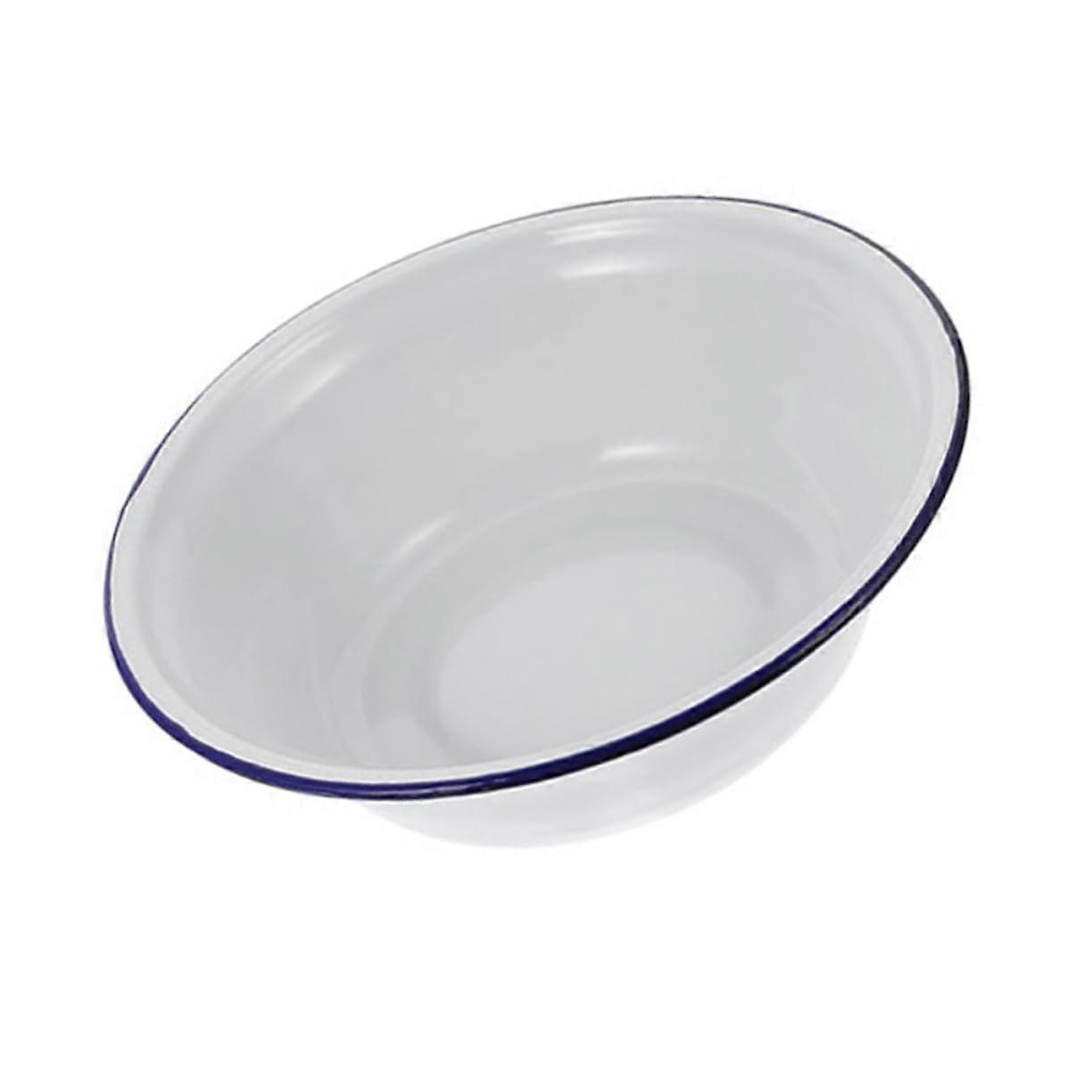 Large Vintage Enamel Basin Retro Design Smooth Surface SkidResistant Bottom Kitchenware