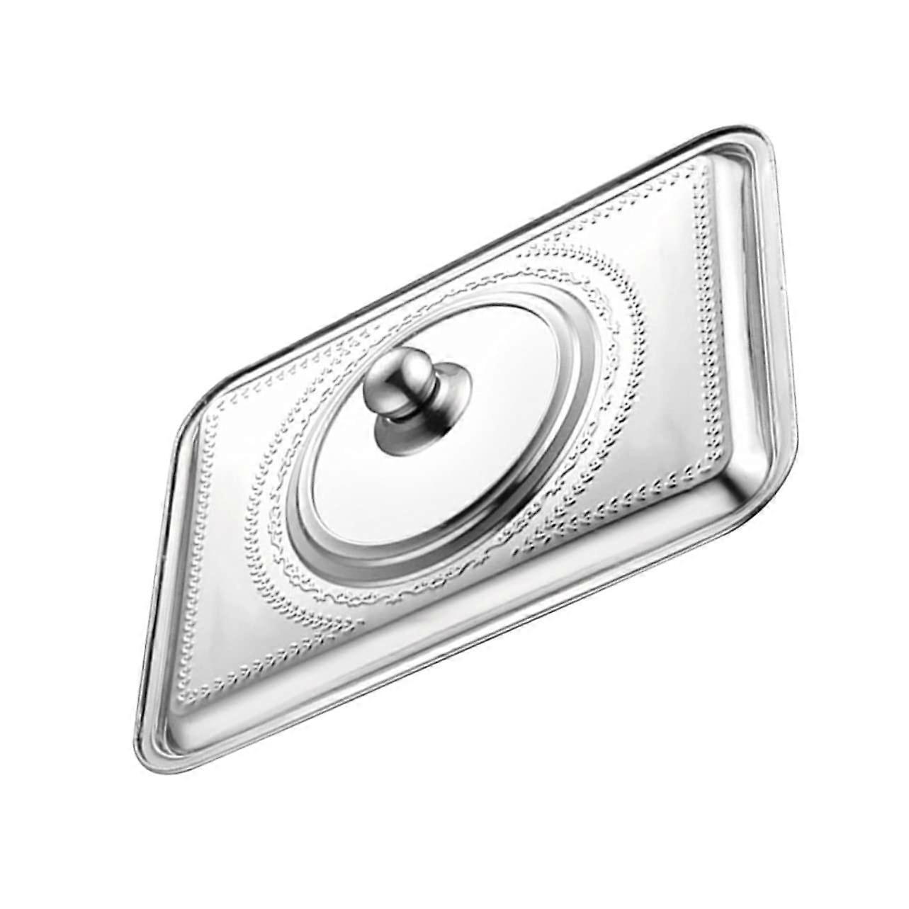 Stainless Steel Splatter Guard Rectangular Visible Lid with Handle for Kitchen Cooking