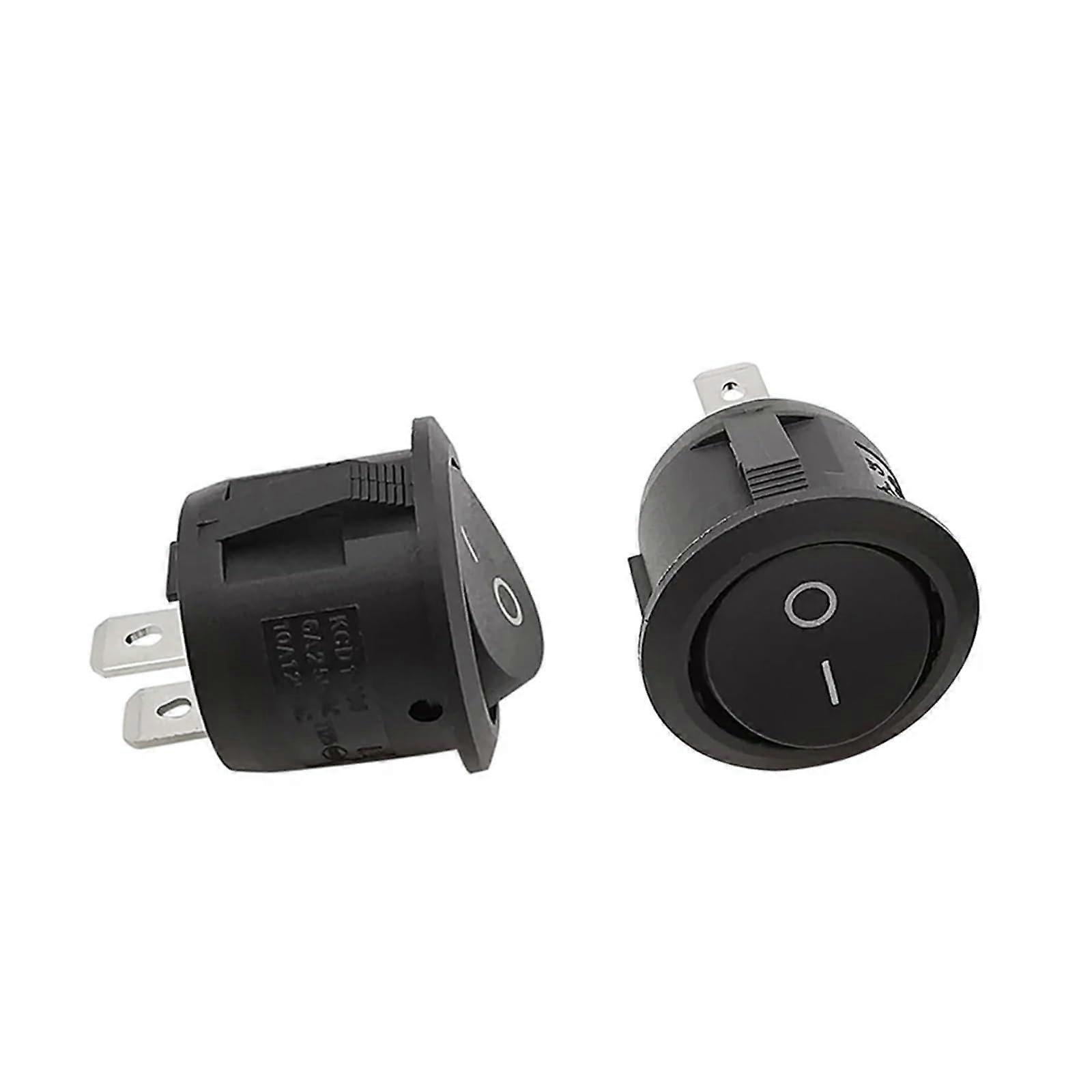 2Pcs 20mm Round Rocker Switch AC250V 6A 2 Pin Boat Toggle Switch for Easy On/Off Control