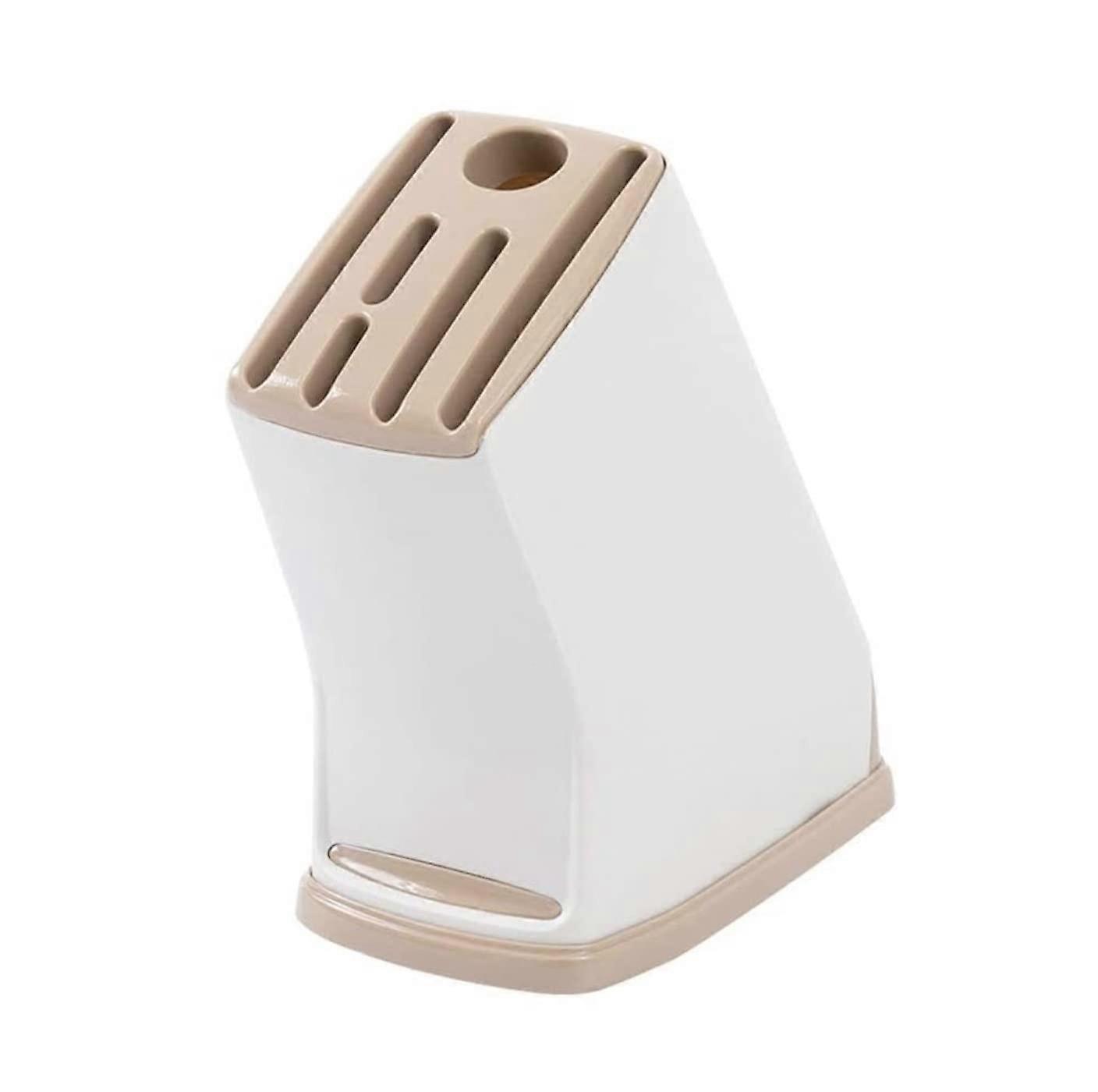 Kitchen Knife Block Universal PP Holder with Removable Design Stylish Brown Kitchen Organizer