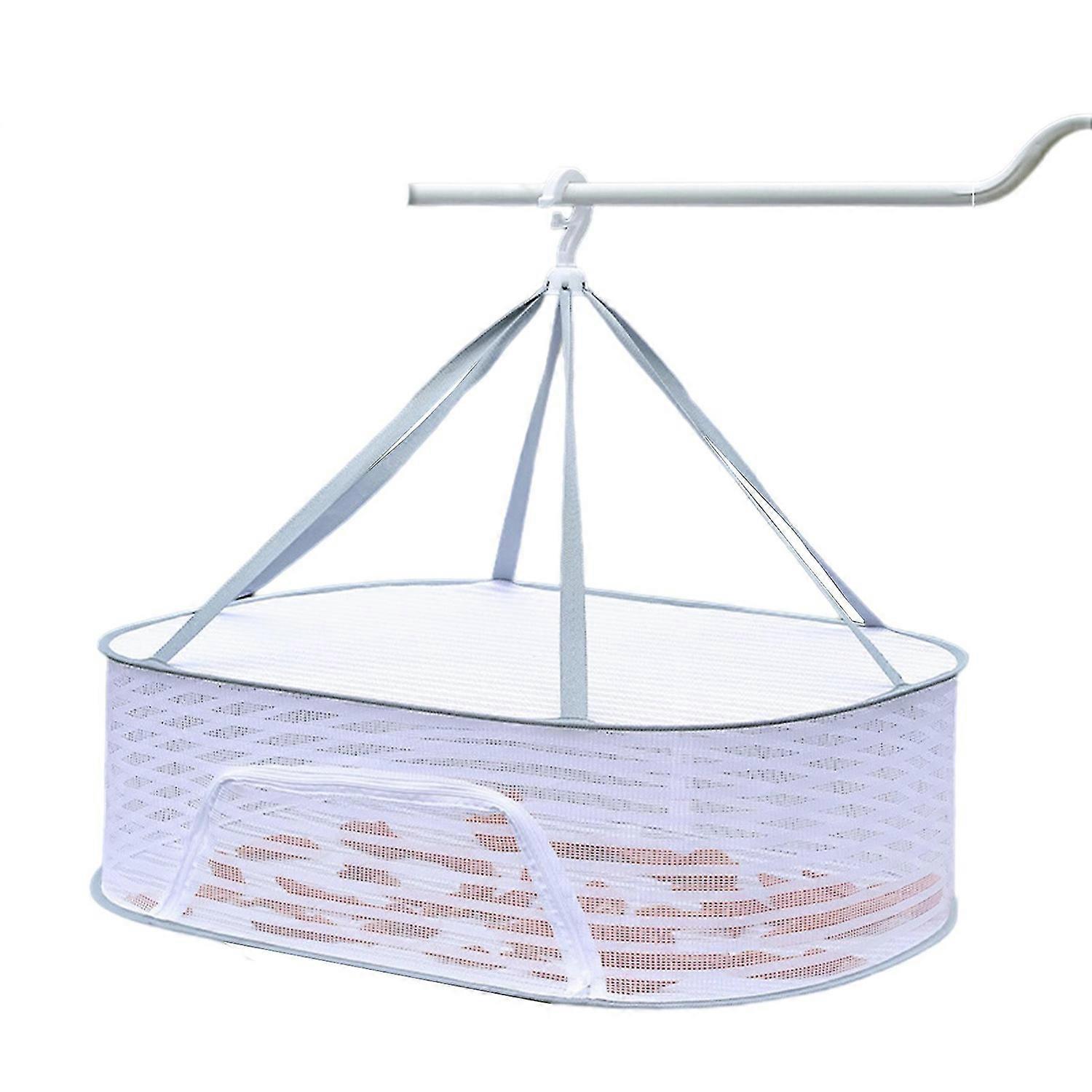 Multifunctional Drying Net Windproof Zipper Fish Fruits Drying Rack for Balcony