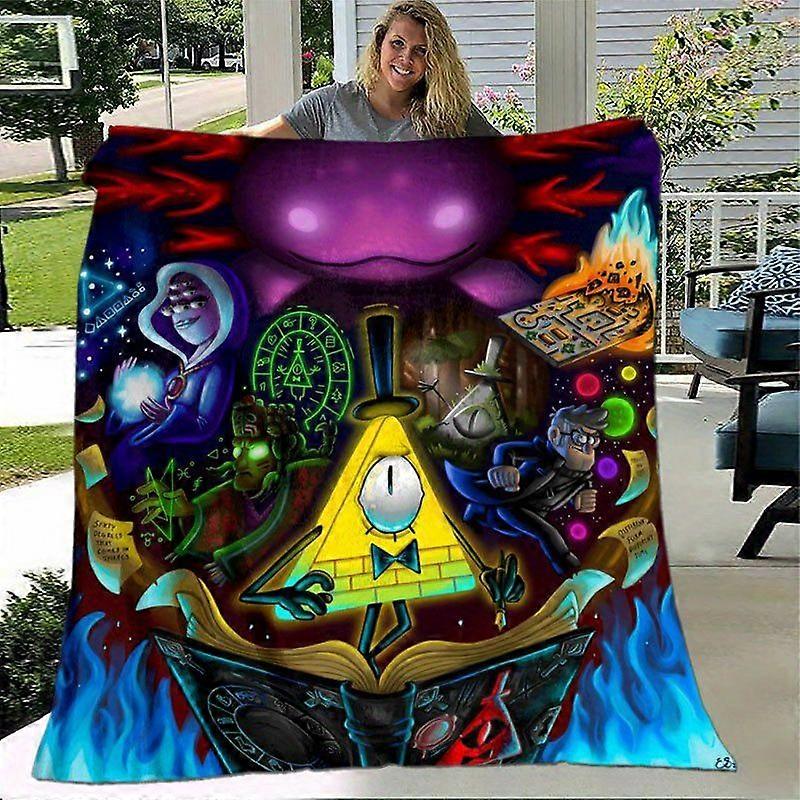 Bill Cipher Gravity Falls Mystical Triangle Adventure Soft Flannel Blanket Vibrant