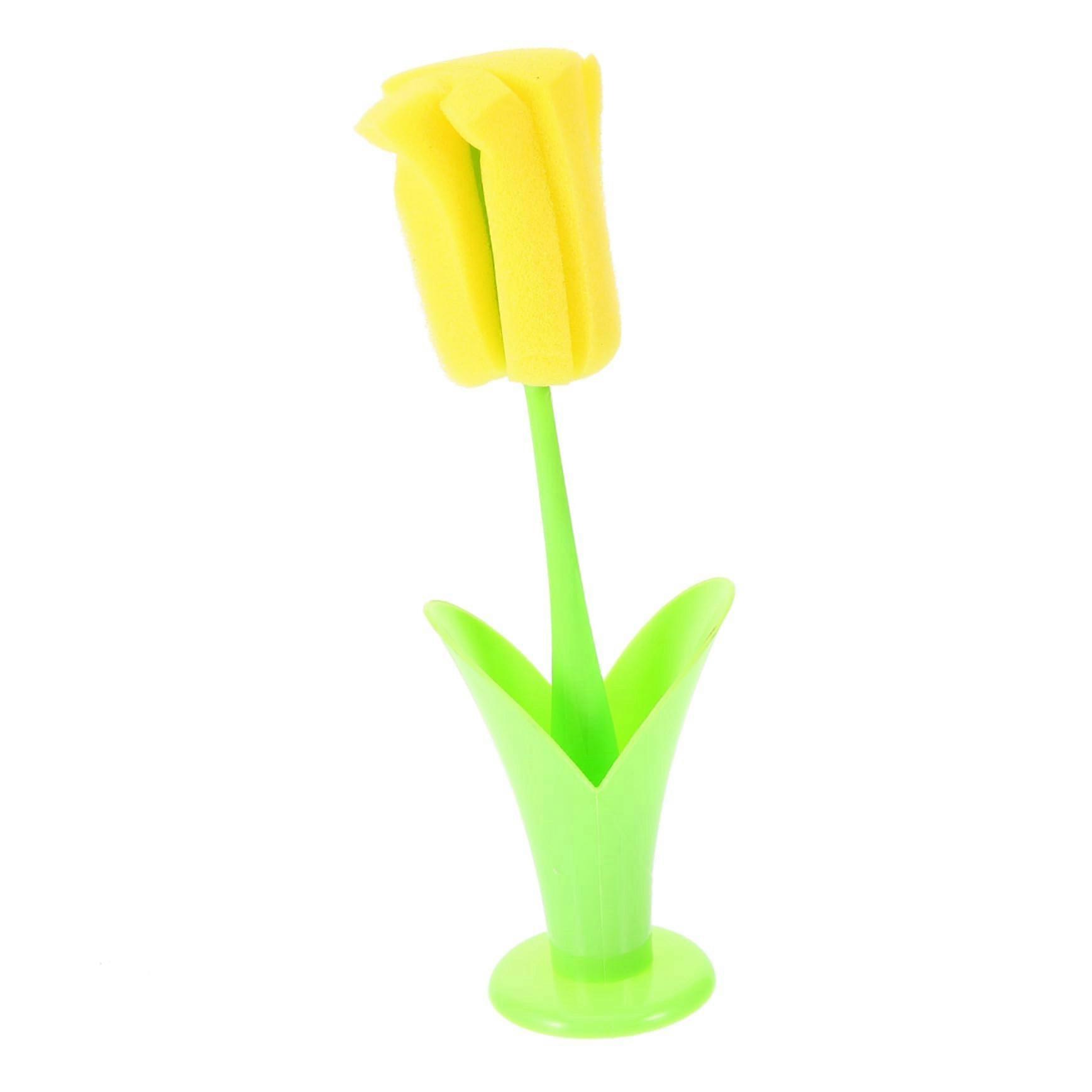 Long Handle Bottle Cleaning Brush with Removable Reusable Sponge for Cups and Bottles