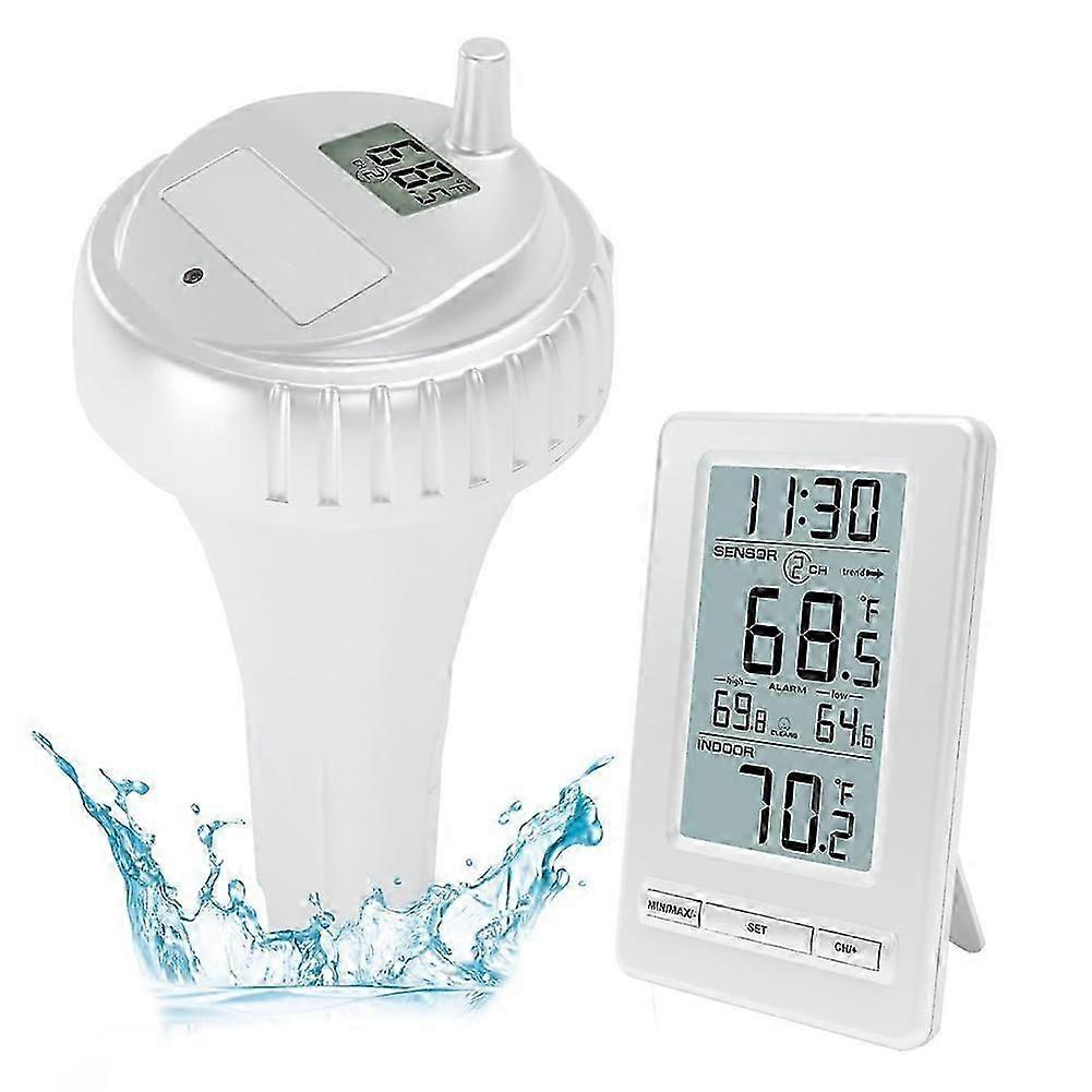 Wireless Pool Thermometer Digital Temperature Sensor with Memory 24H LCD Display for Swimming Pool Tub