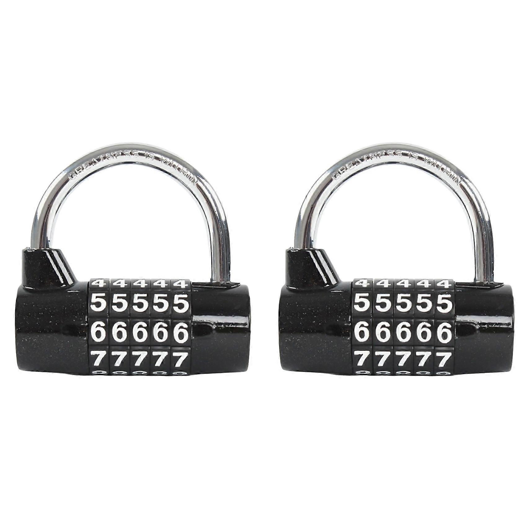 2X 5 Digit Number Combination Travel Password Lock Combination Padlock Zinc Alloy Coded Lock Security Safely Code
