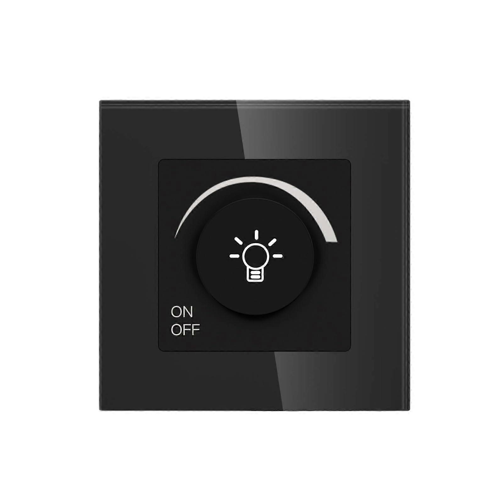 LED Dimmer Switch Glass Panel Wall Mounted 86mm Rotary Knob White for Precise Home Lighting