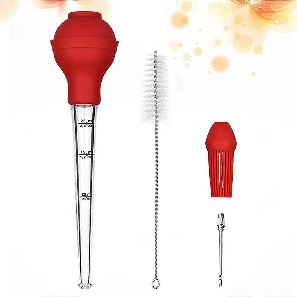 Turkey Baster Silicone Seasoning Pump for Barbecue 4Pcs Creative Set