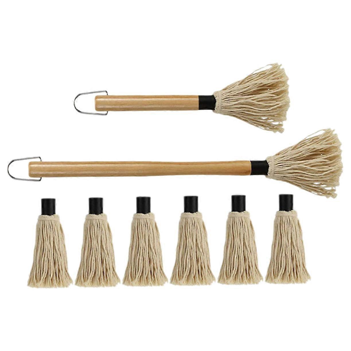 BBQ Basting Mop with Thick Absorbent Cotton Head and Long Handle for Grilling and Baking