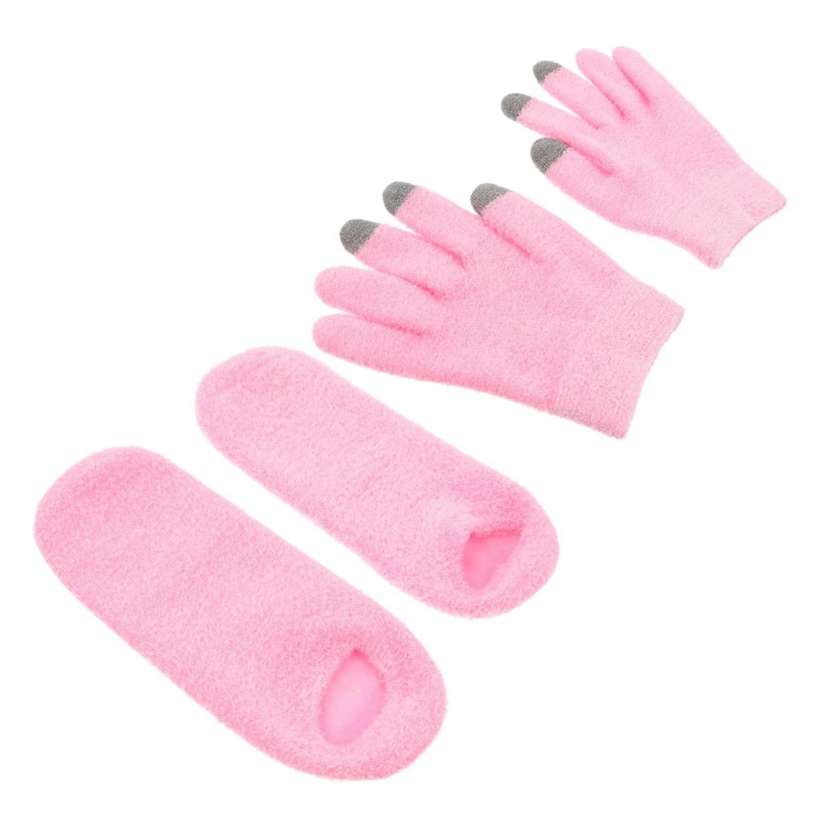 Moisturizing Gel Gloves and Socks Set with Touchscreen Fingertips for Winter Hydration