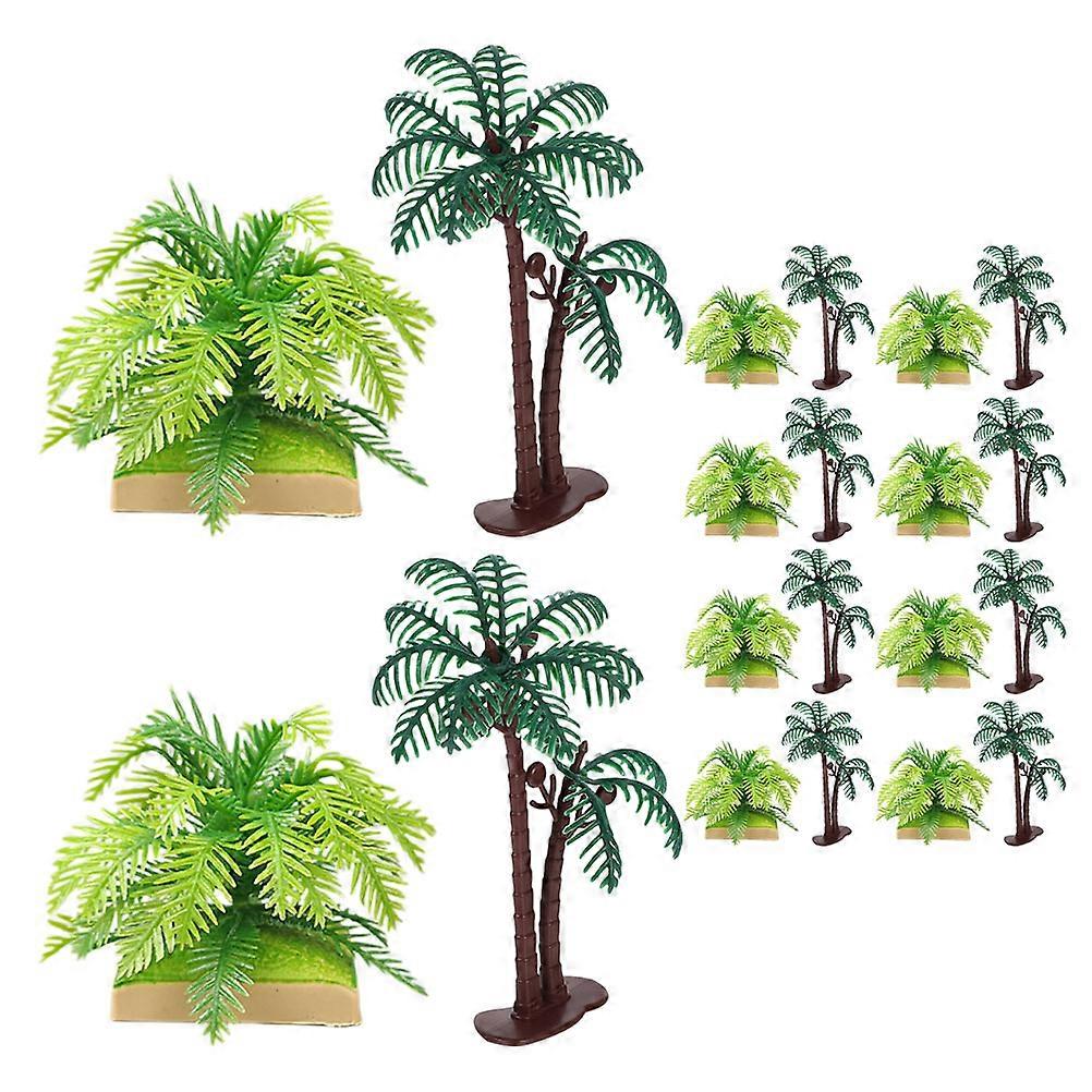 Artificial Tropical Palm Tree Plastic Model for Decor 40Pcs Mini Trees