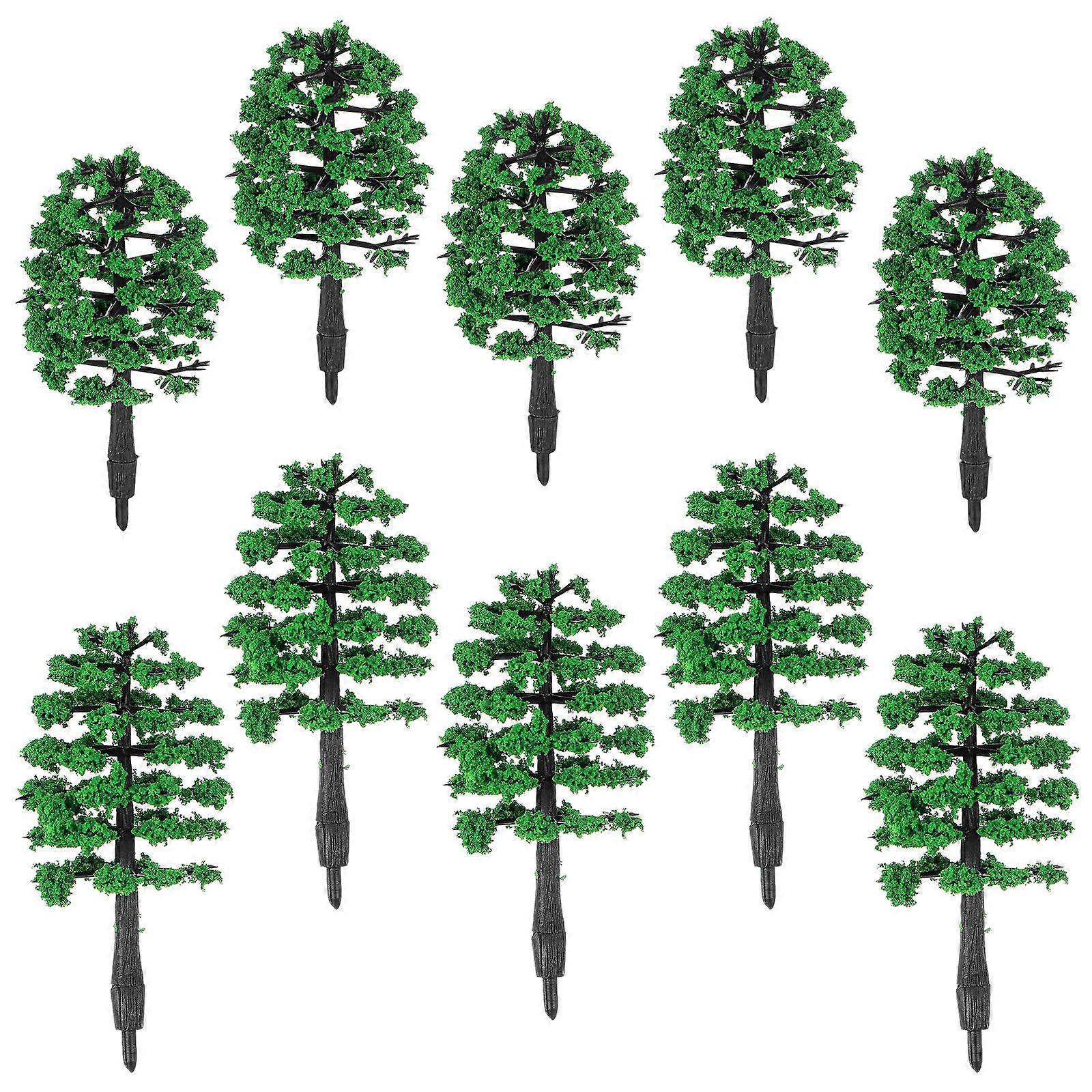 Model Trees Miniature Trees for Decoration 40Pcs Green Plastic Set