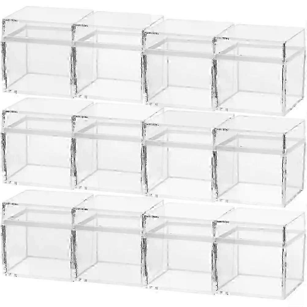 12-Pack Stackable Clear Square Containers compatible Candy and Display Storage Solutions