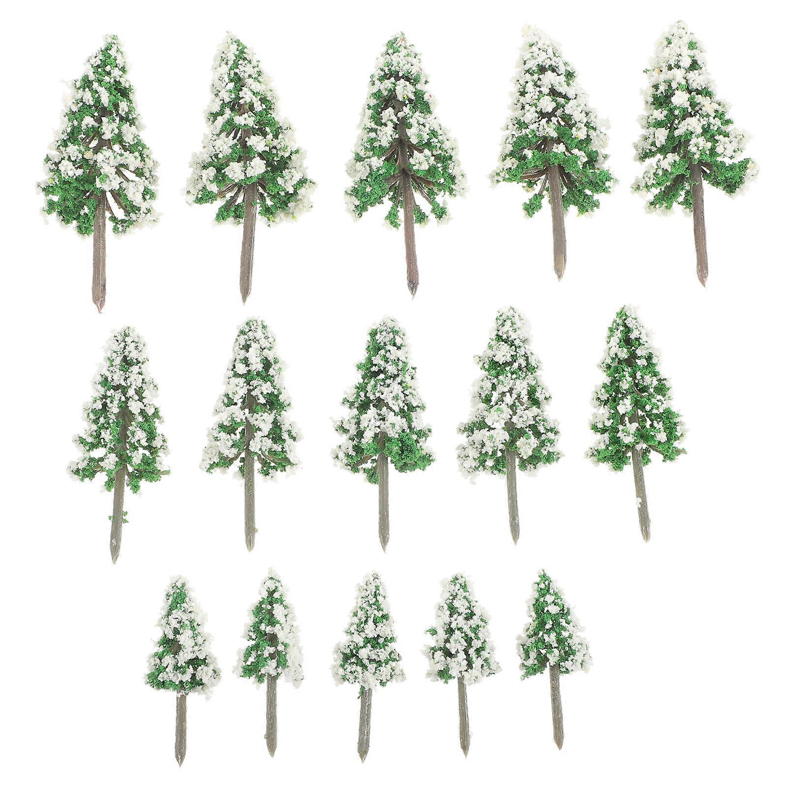 Snow Cedar Tree Trees for Train Scenery 15Pcs Collection