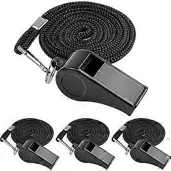 Whistle, 4 PCS Thick Plastic Sports Whistles with Lanyards, Coach Whistle, Loud Crisp Sound Whistle Great forTeachers Coaches Referees Officials and