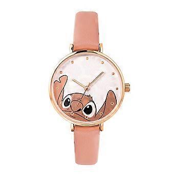 Disney Stitch Pink Analog Orange Uhr LAS5090 | Acotis - Edelstahl