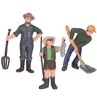 2026  Farm Worker Figures Toy PVC Model for Decoration 3Pcs Colorful Set