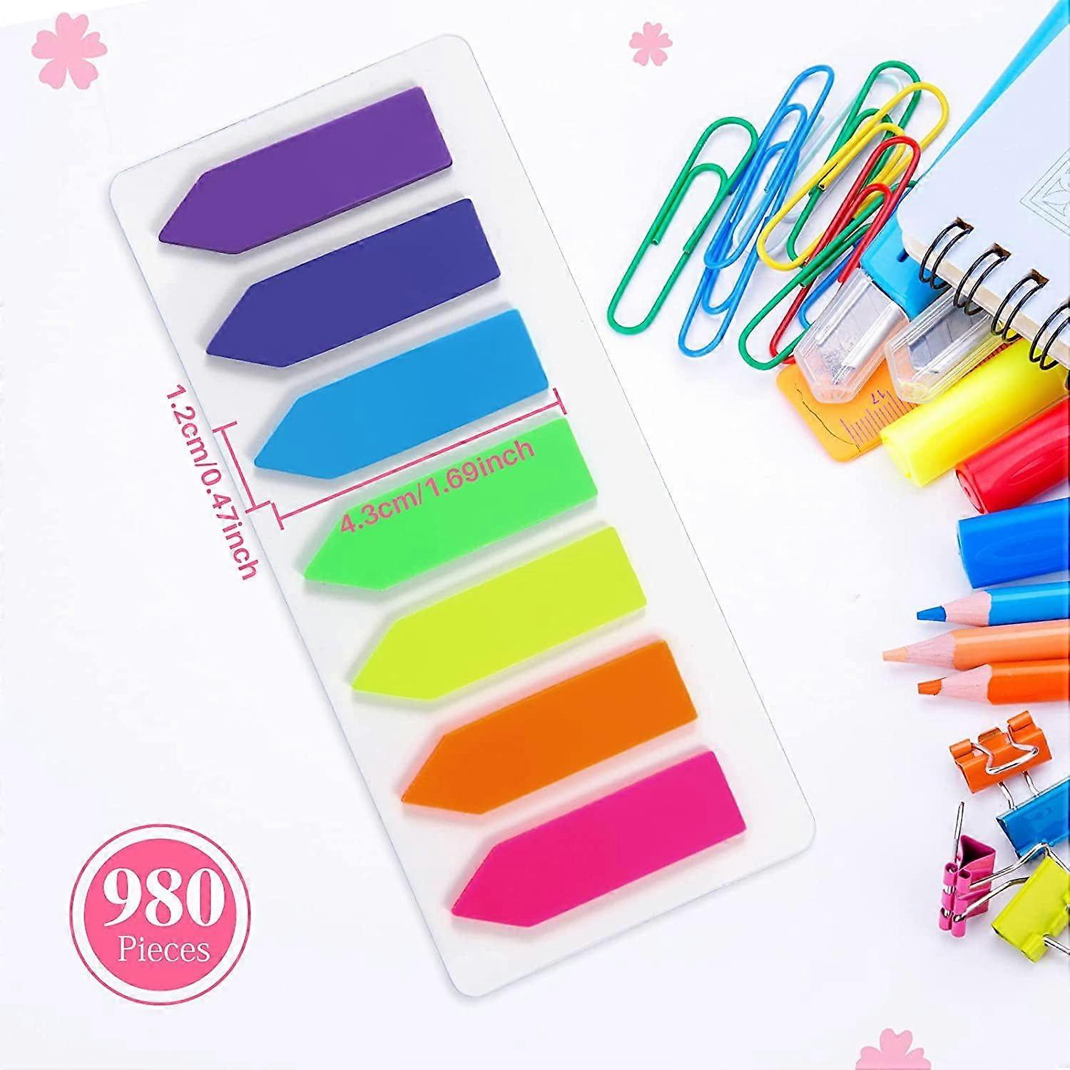 Page Markers Colored Sticky Tabs, Translucent Arrow Flags for Page Marking,