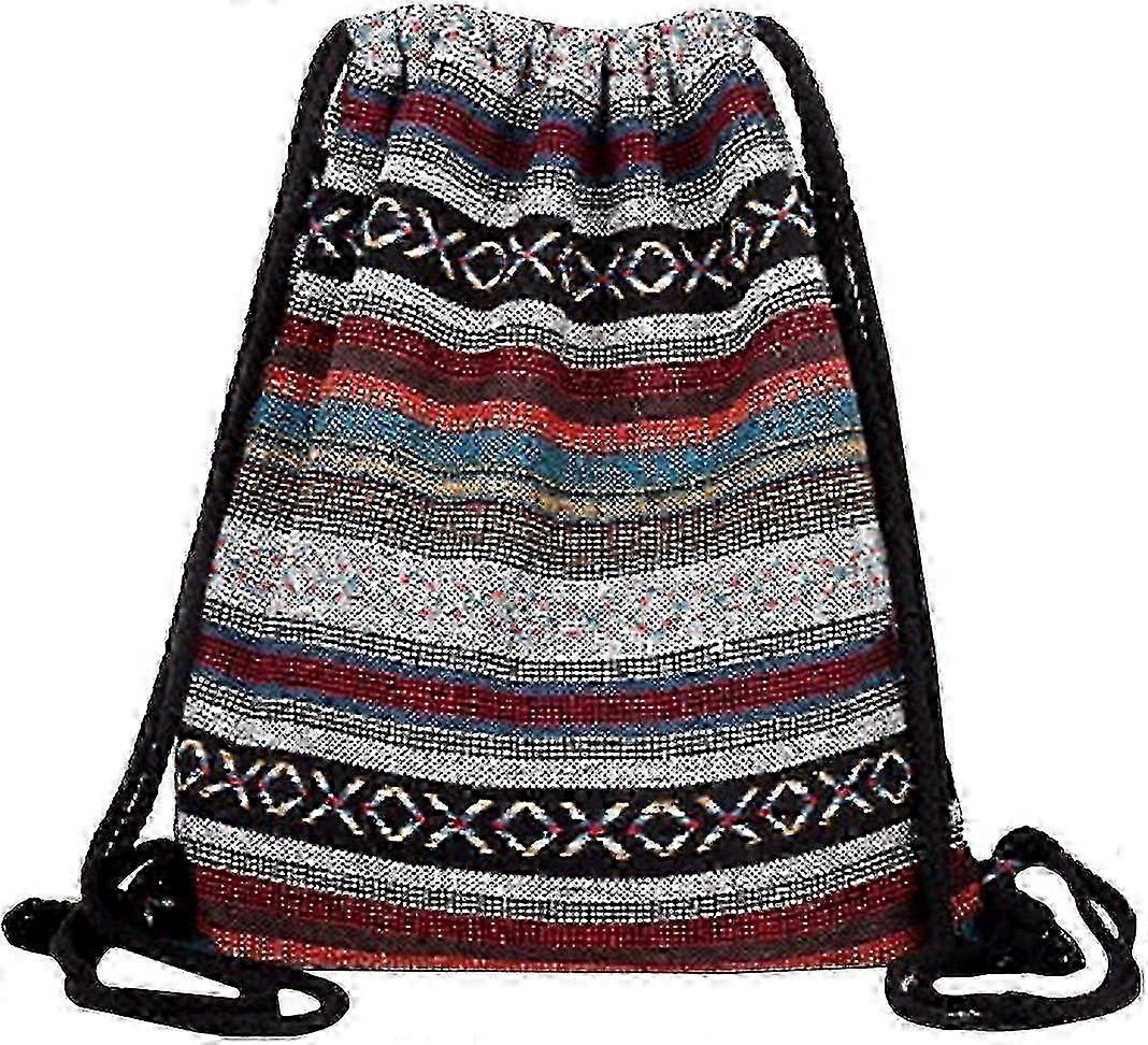 Drawstring Backpack Light Cinch Bag Gym Sack String Bag(B)