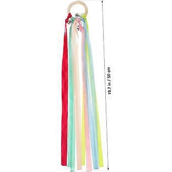 Anello da cheerleader arcobaleno colorato lungo 25 cm, giocattolo per bambini, accessorio per feste, nastri decorativi casuali