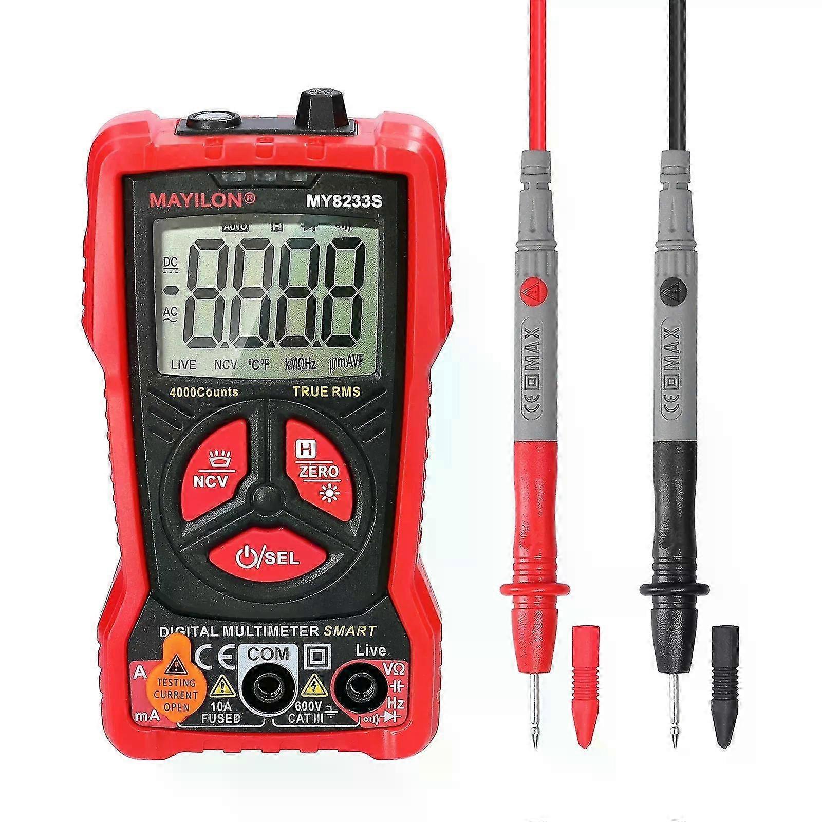 MAYILON MY8233S Multimeter 4000 Counts TRMS Diode Current Voltage Resistance Frequency Capacitance Temperature Multimeter