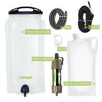 miniwell Outdoor Portable Gravity Water Filter System with Water Reservoir for hiking,camping,survival and travel