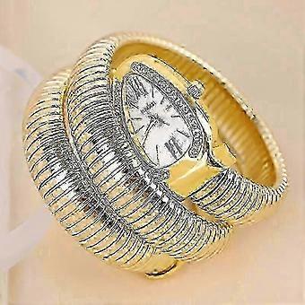 Vrouwen Snake Bracelet Horloge Serpentijn Bling Diamond Quartz Horloges-Goed