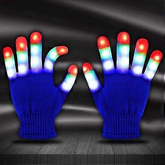 Light Up Gloves LED Gloves Rave Cool Toys Gifts for Kids Teens Boys Girls Christmas Stocking Stuffers Party Favors (Ages 10-16, Blue)