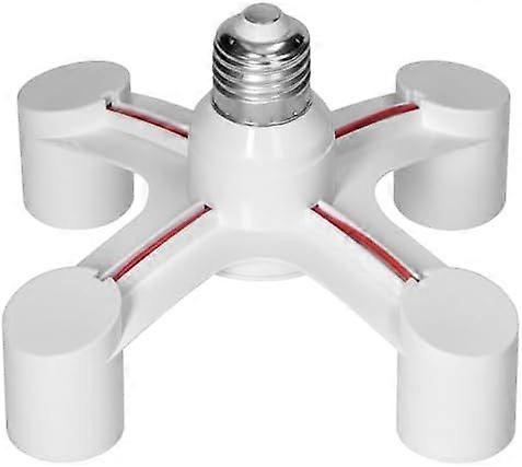 13x9cm E27 Socket Extension E27 Bulb Socket Adapter E27 Multiple Bulb Holder with Base and E27 Socket Thief Socket Multi Bulb Socket (4 x E27)