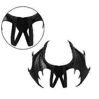 Outdoor Cosplay Kostüm Requisiten Dreidimensionale PU Teufel Drachenflügel Kreative Performance Cosplay Flügel für Kinder Erwachsene (Schwarz)