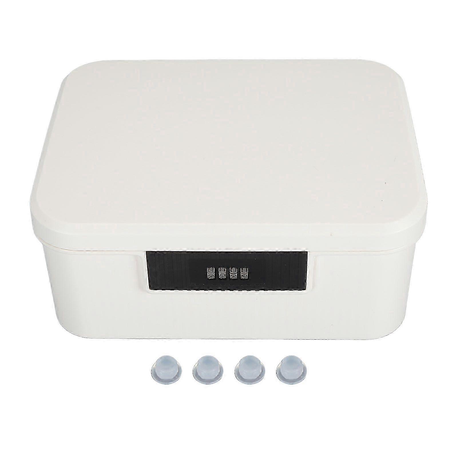 9L Capacity Lockable File Storage Box Document Organizer Double Layer Password Lockable Storage Box White