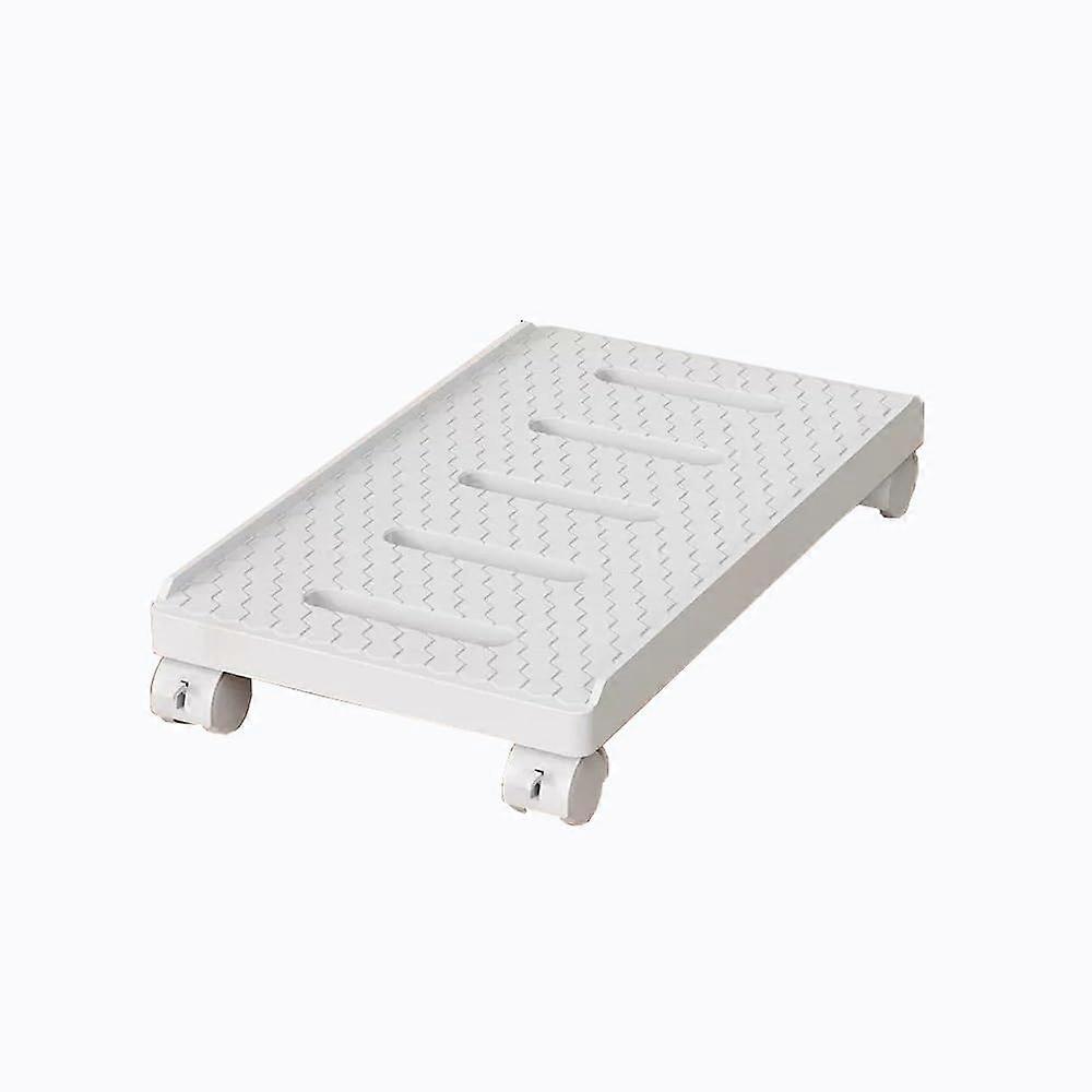 Adjustable Under Desk CPU Stand with Wheels, Locking Casters, SpaceSaving White Computer Tower Stand