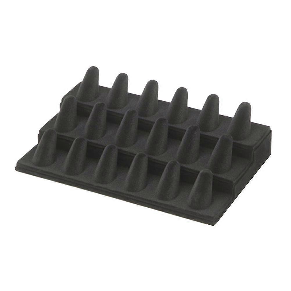 Ring Display Black Flocking 18 Finger Ring Display Organizer Holder 2Pcs