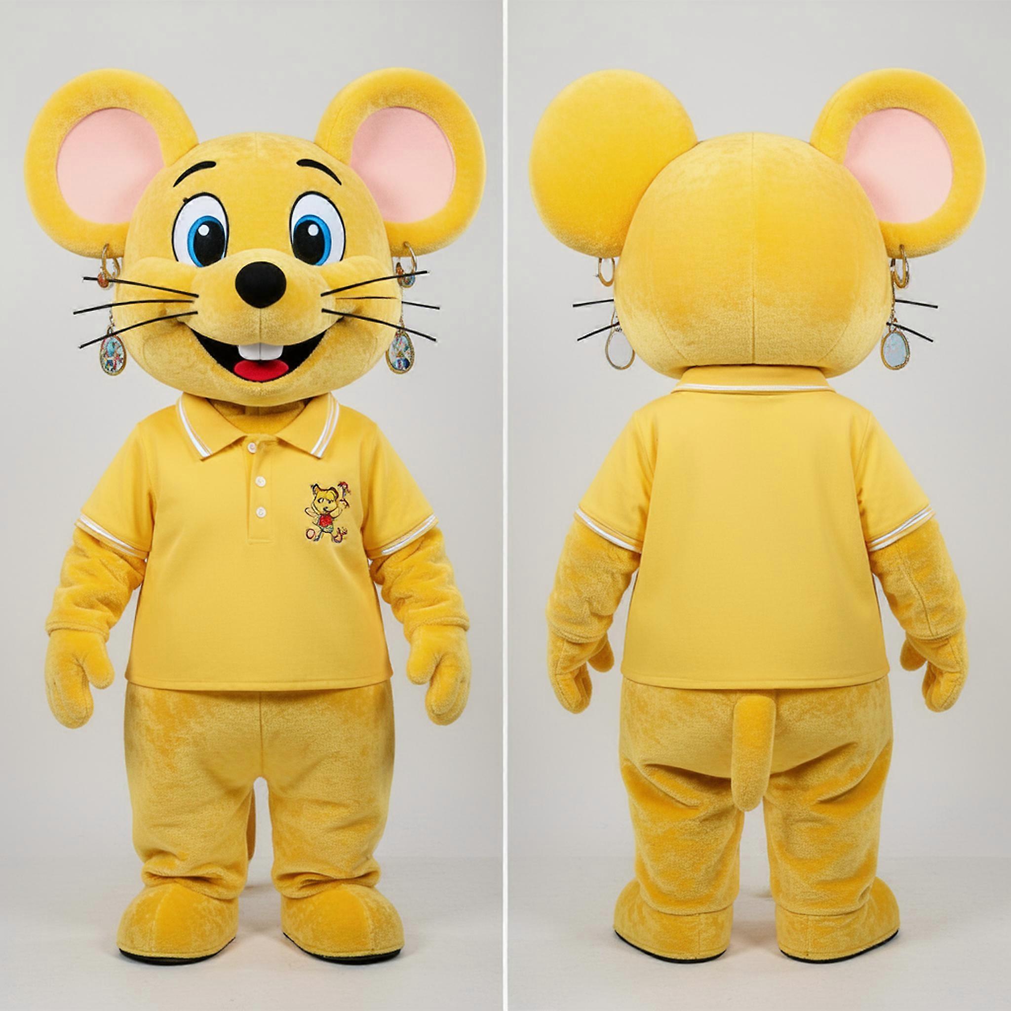 MASTICOT Golden Yellow Cheerful Mouse Mascot
