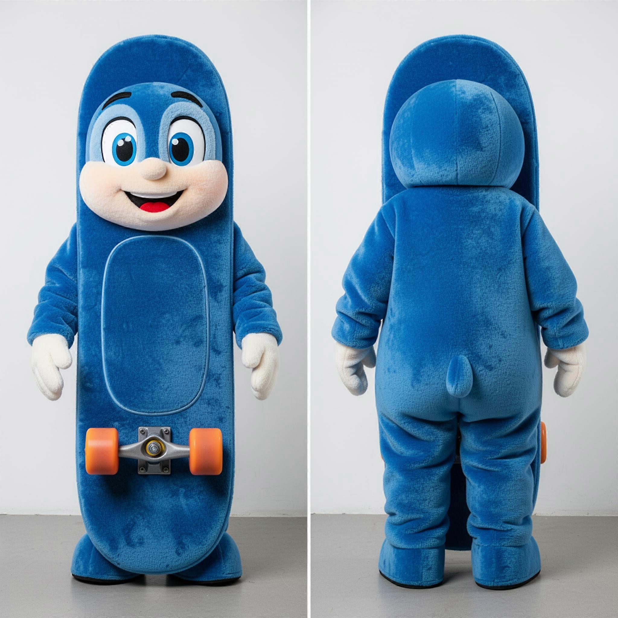 MASTICOT Velvety Blue Dynamic Skateboard Mascot